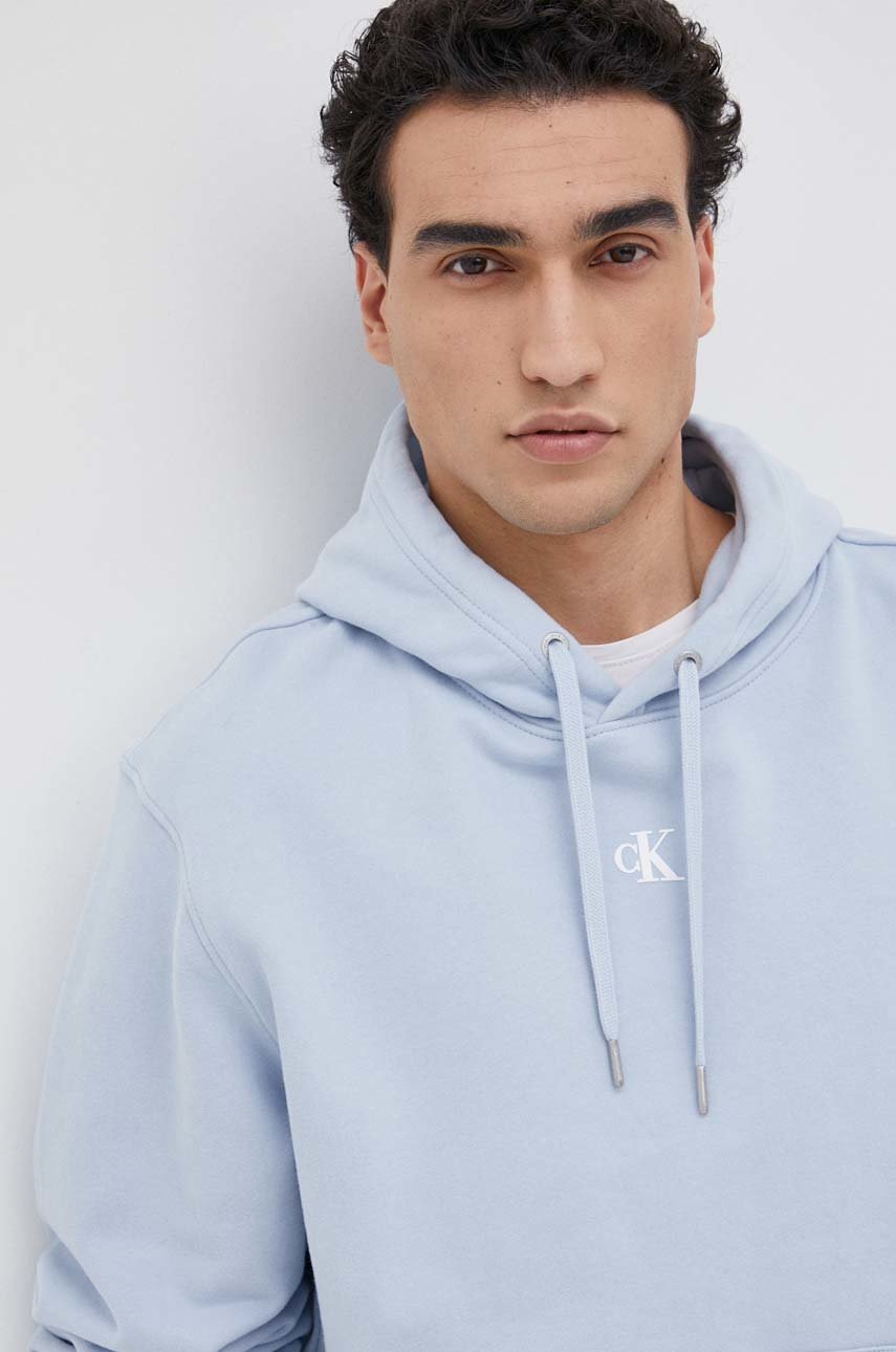

Памучен суичър Calvin Klein Jeans мъжка с принт, Син