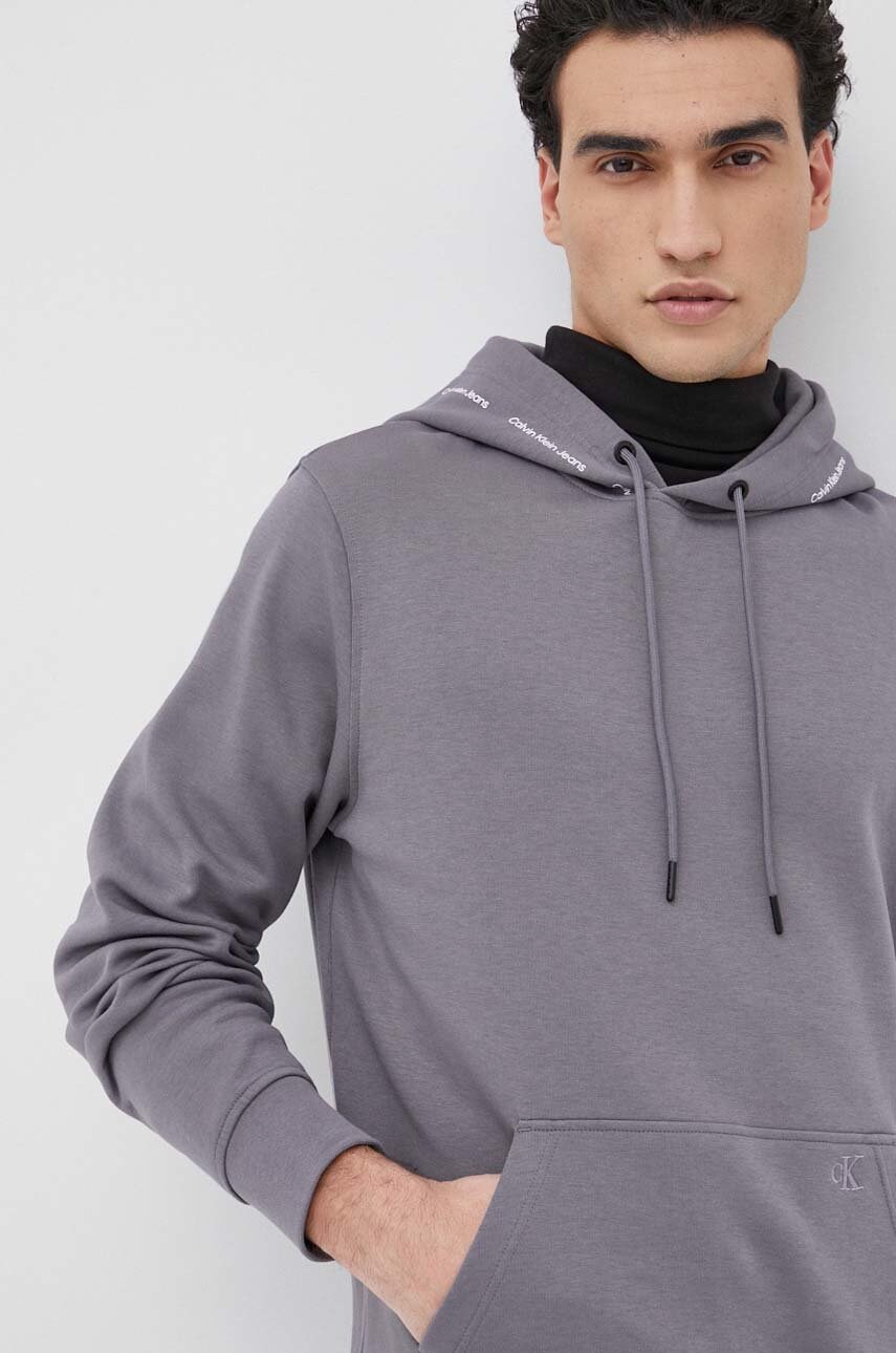 

Суичър Calvin Klein Jeans мъжки в сиво с изчистен дизайн, Сив