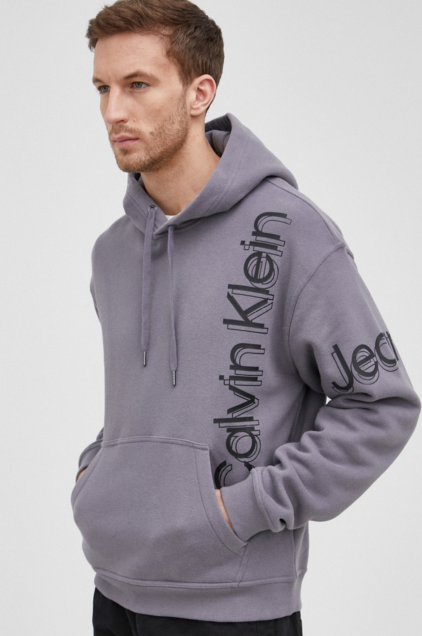 

Суичър Calvin Klein Jeans мъжки в сиво с принт, Сив