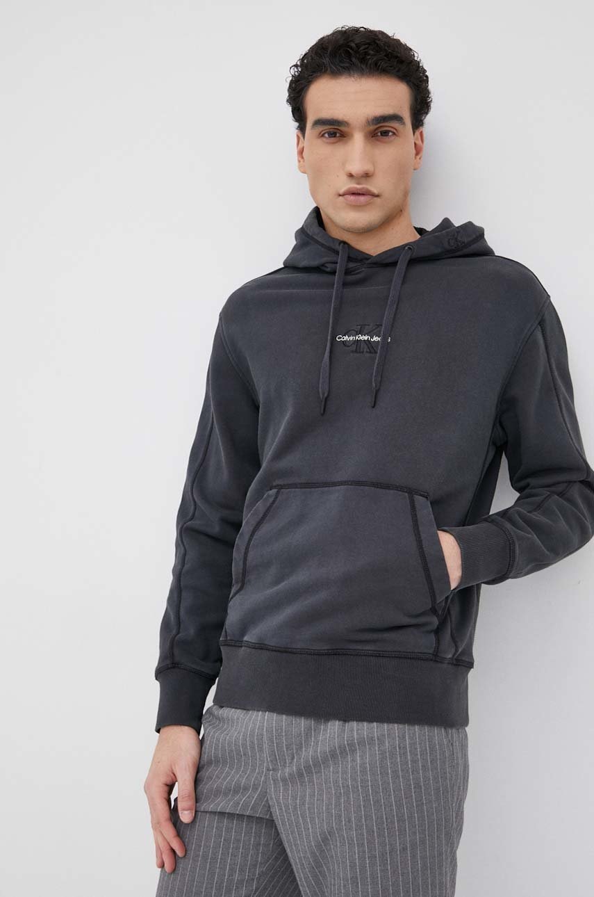 

Суичър Calvin Klein Jeans мъжка в черно с изчистен дизайн, Черен
