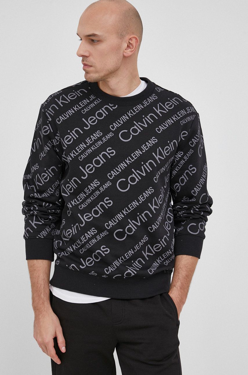 Calvin Klein Jeans Bluza męska kolor czarny wzorzysta