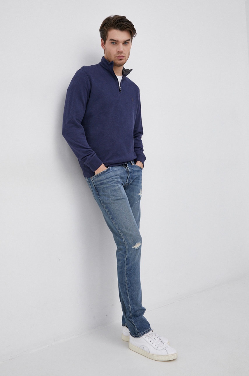 

Кофта Polo Ralph Lauren мужская цвет синий гладкая