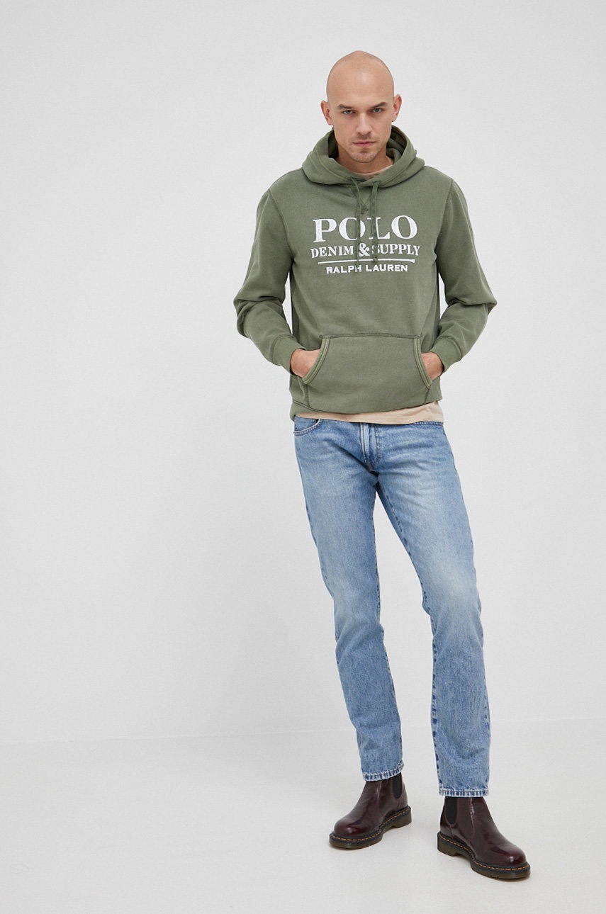 

Кофта Polo Ralph Lauren чоловіча колір зелений з принтом