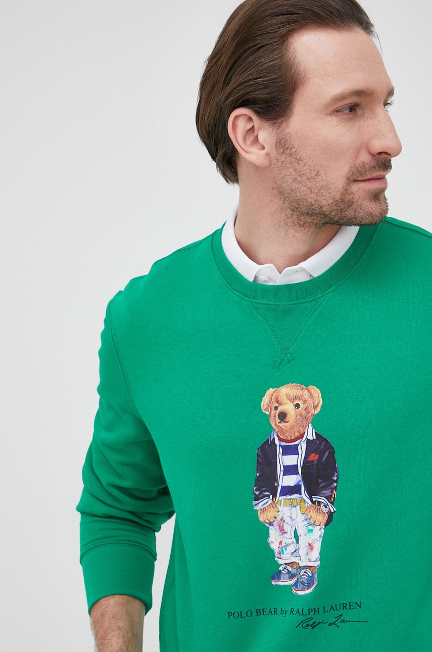 

Суичър Polo Ralph Lauren мъжка в зелено с принт, Зелен