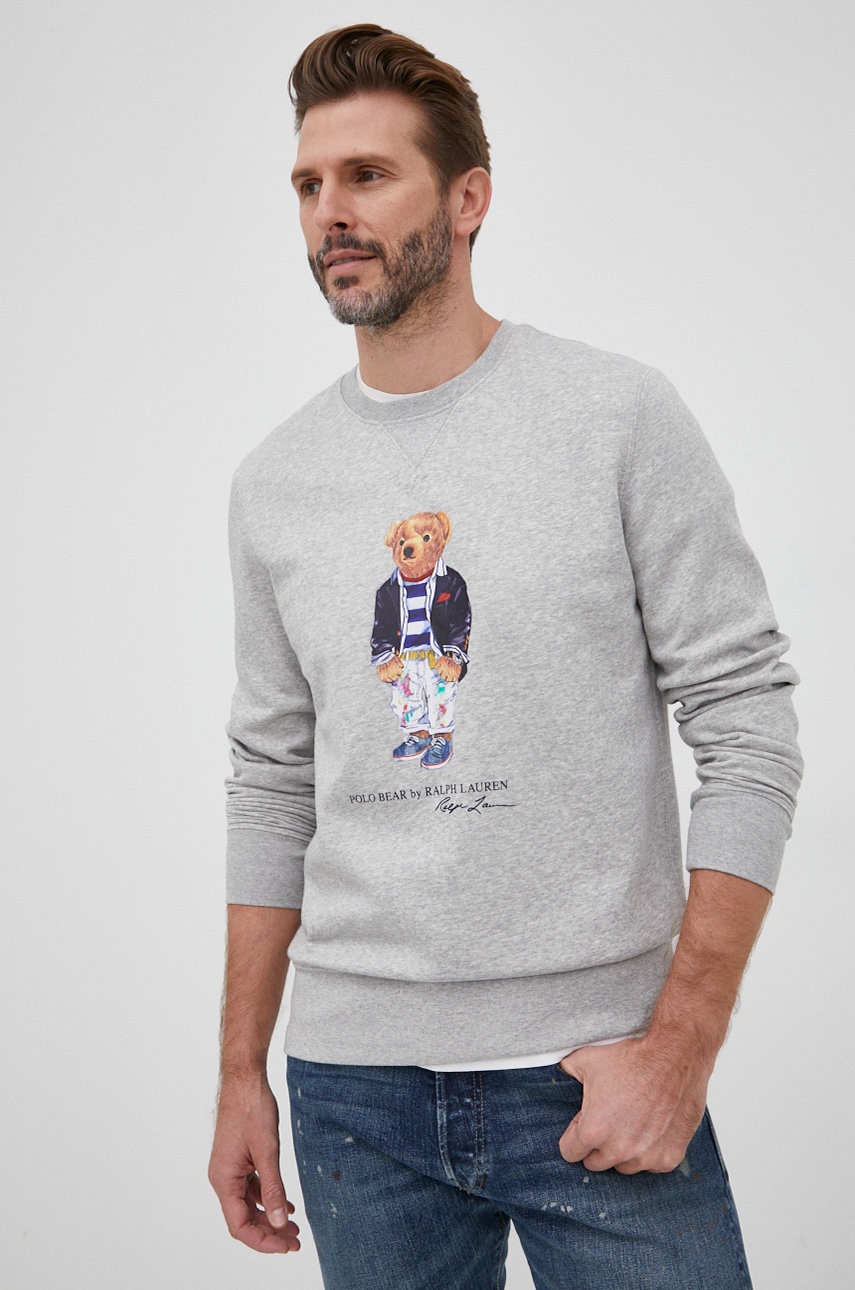 

Суичър Polo Ralph Lauren мъжка в сиво меланж на, Сив