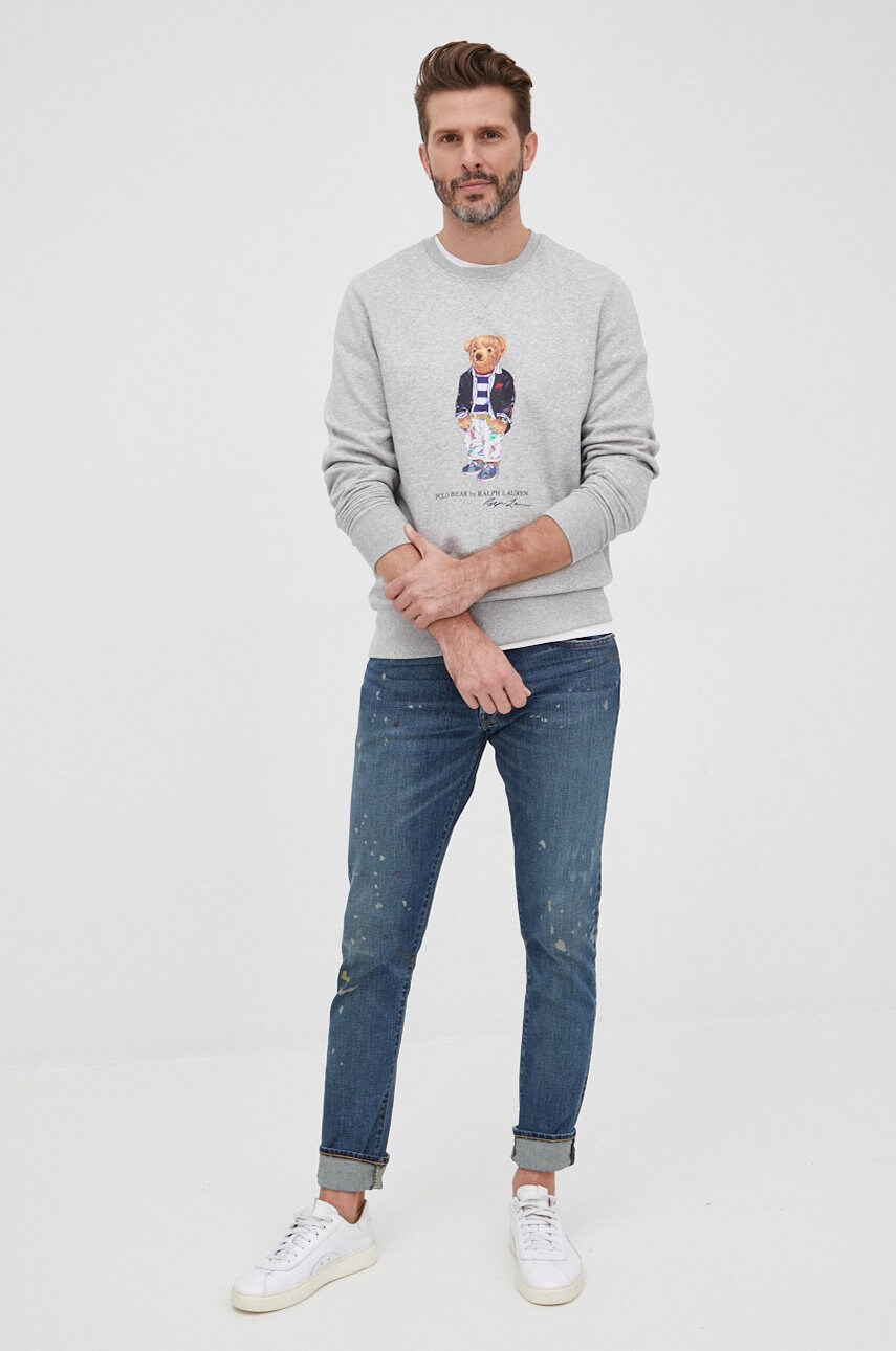 

Кофта Polo Ralph Lauren чоловіча колір сірий меланж