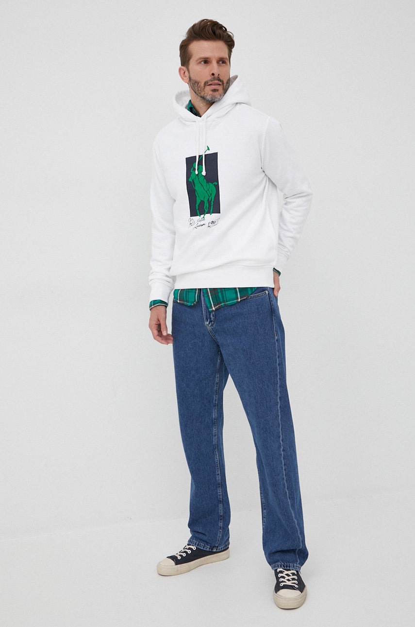 

Кофта Polo Ralph Lauren чоловіча колір білий з принтом