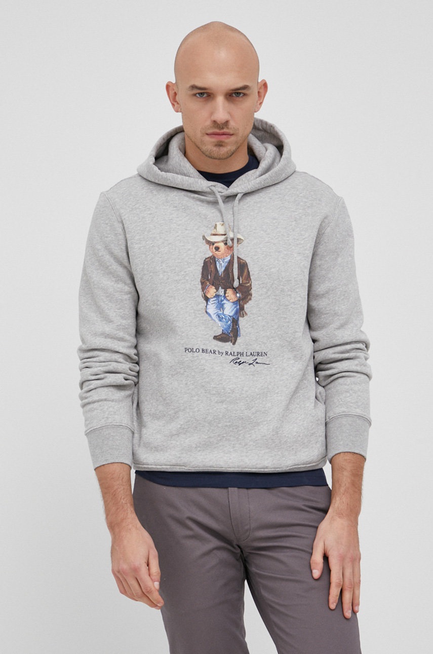 

Суичър Polo Ralph Lauren мъжки в сиво с принт, Сив