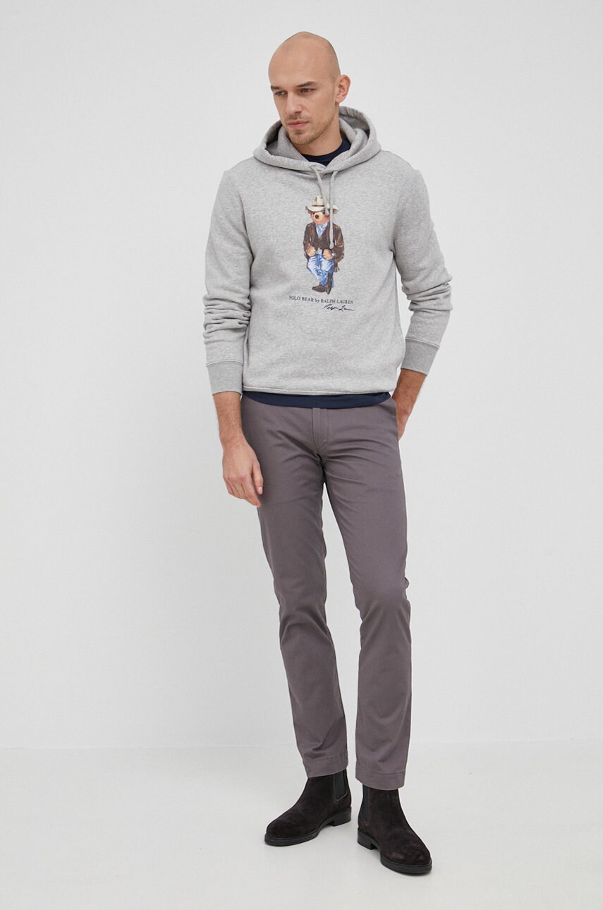 

Кофта Polo Ralph Lauren чоловіча колір сірий з принтом