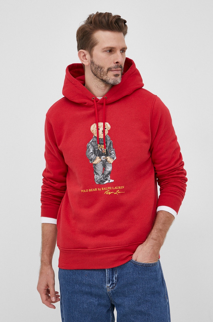 

Суичър Polo Ralph Lauren мъжка в червено с принт, Червен