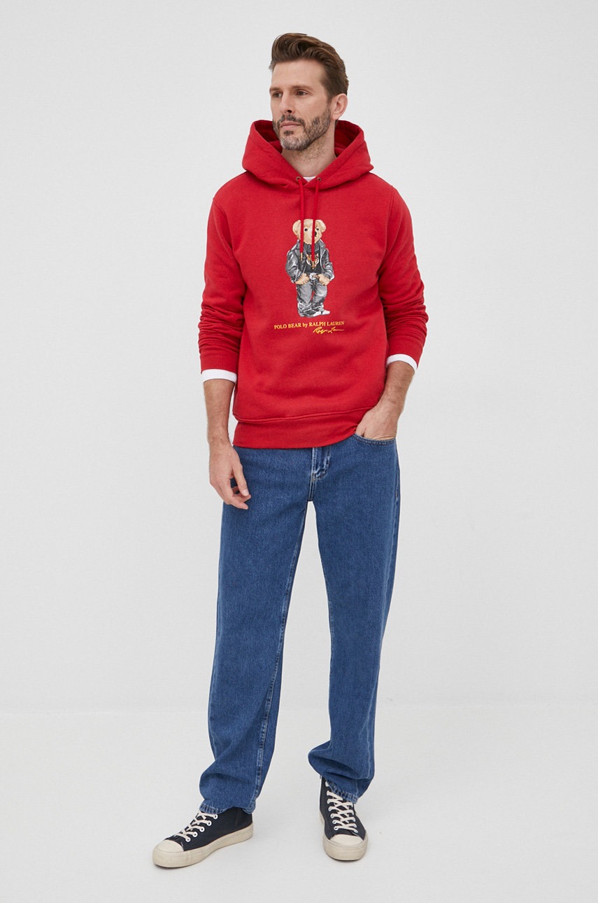 

Кофта Polo Ralph Lauren чоловіча колір червоний з принтом