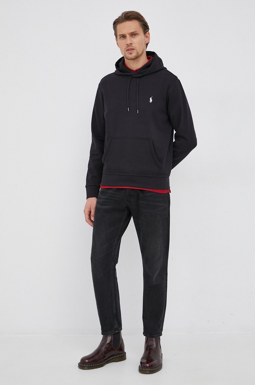 

Кофта Polo Ralph Lauren мужская цвет чёрный гладкая