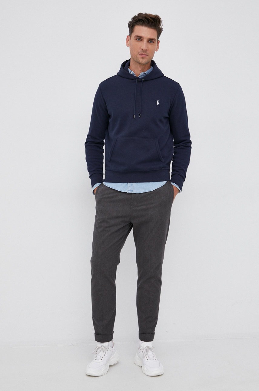 

Кофта Polo Ralph Lauren чоловіча колір синій гладка