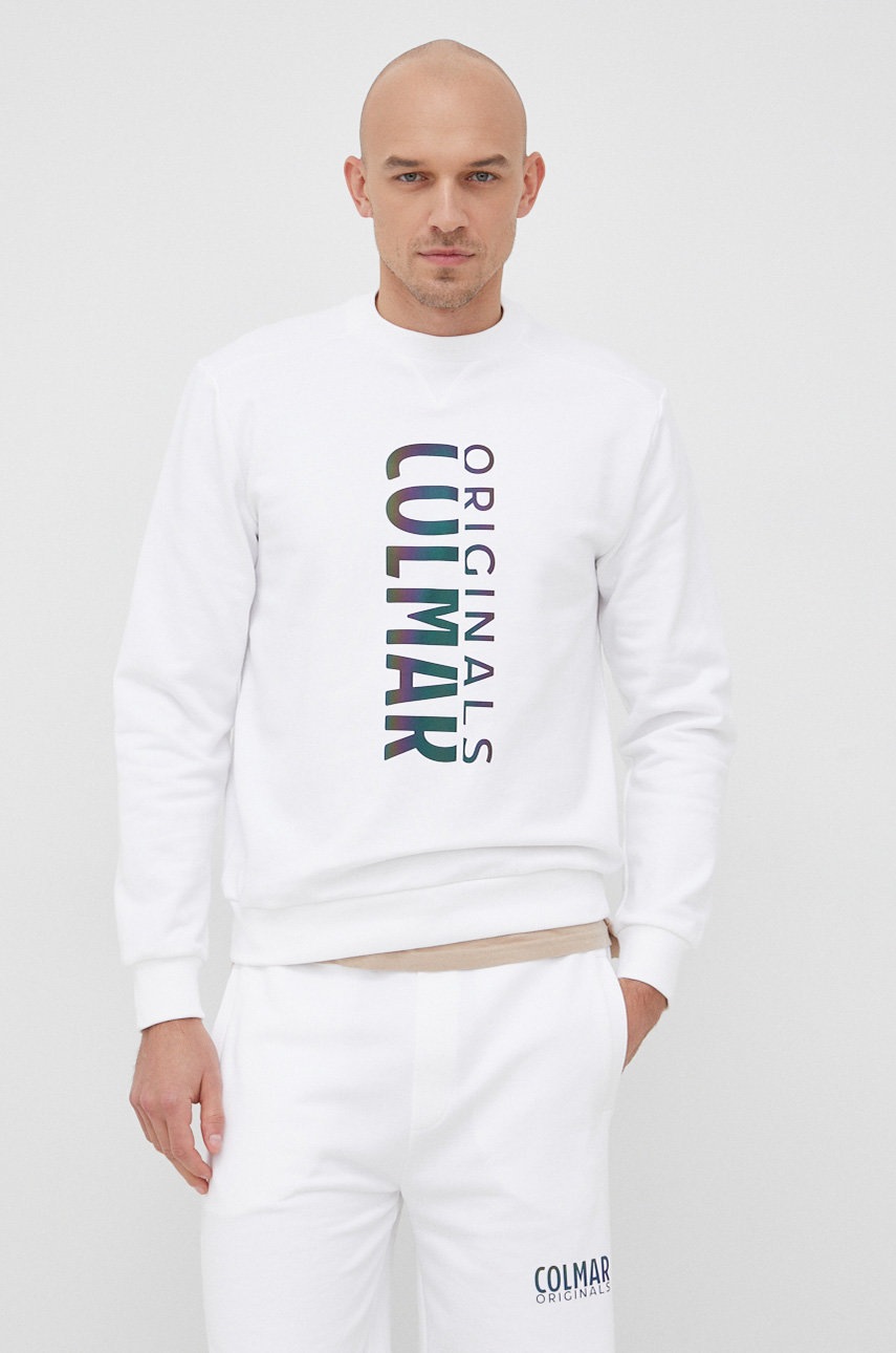 

Хлопковая кофта Colmar мужская цвет белый с принтом