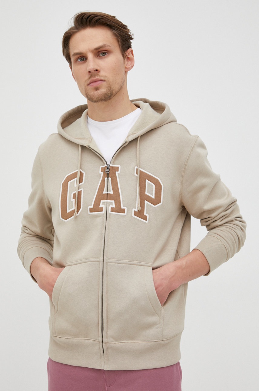 

Суичър GAP мъжка в зелено с апликация, Зелен