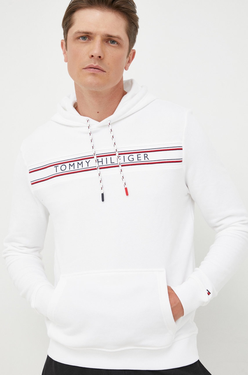 

Суичър Tommy Hilfiger в бяло с апликация, Бял
