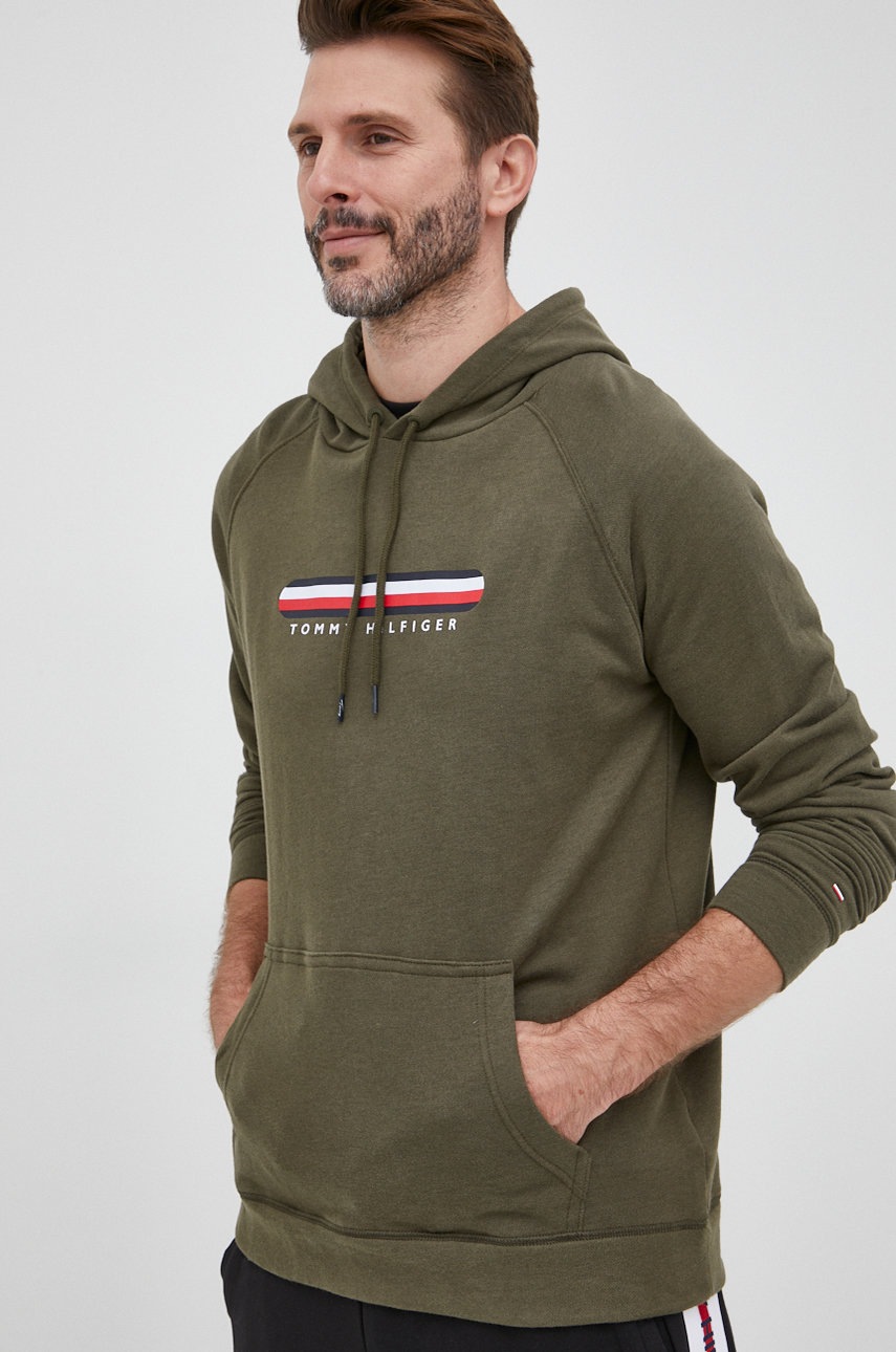 

Суичър Tommy Hilfiger мъжка в зелено с принт, Зелен