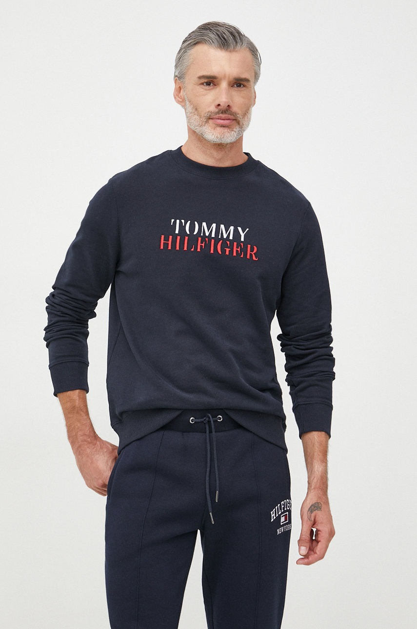 

Суичър Tommy Hilfiger в тъмносиньо с изчистен дизайн, Тъмносин