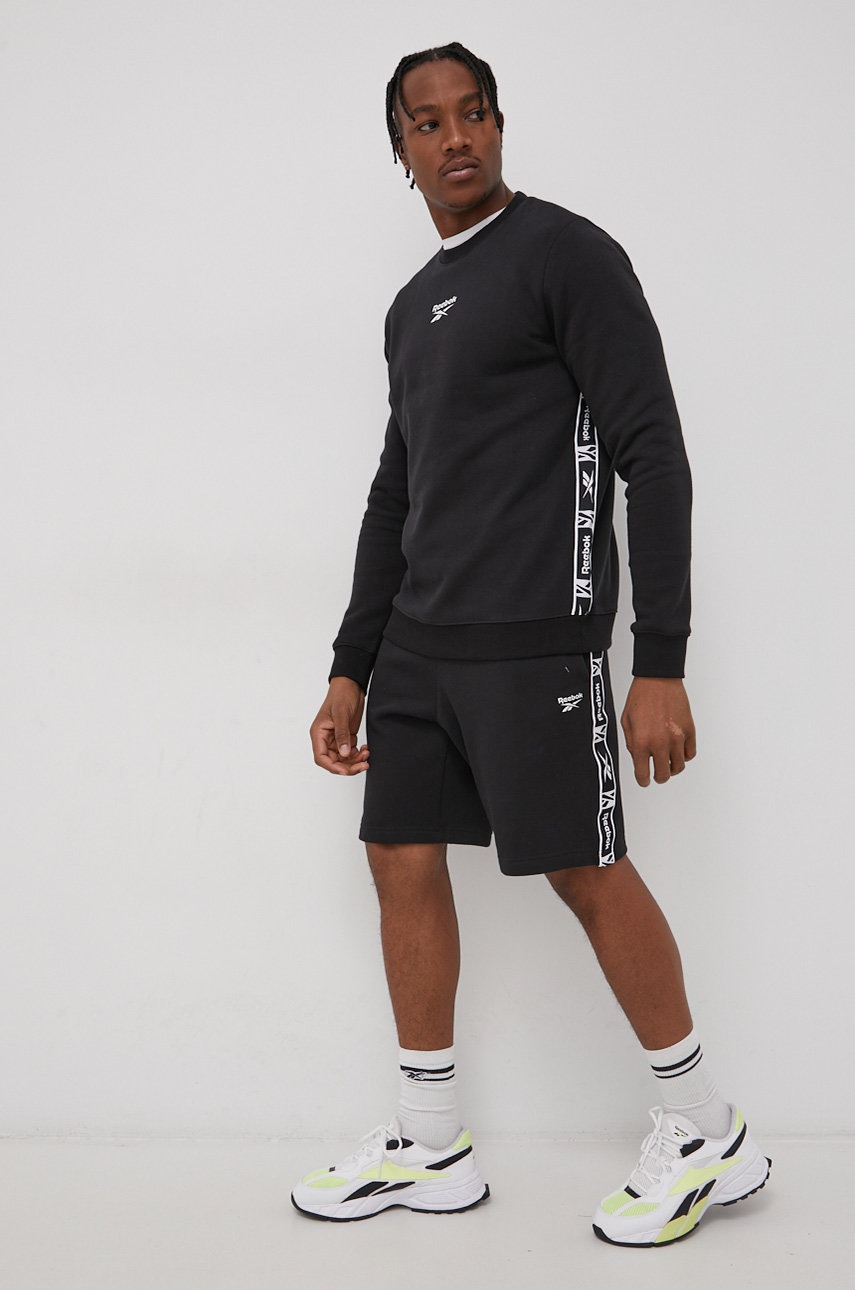 

Кофта Reebok HB5974 чоловіча колір чорний з принтом