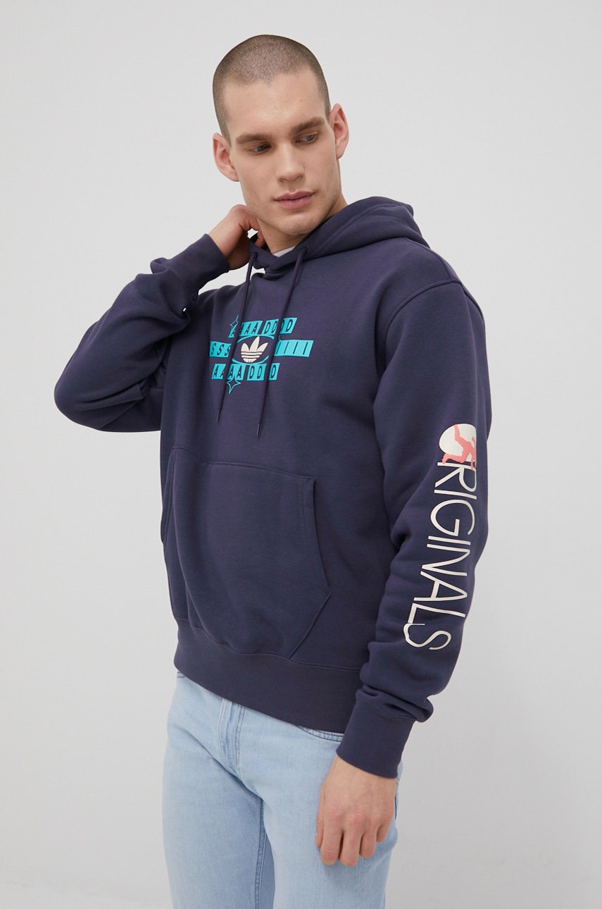 

Кофта adidas Originals мужская цвет синий с принтом