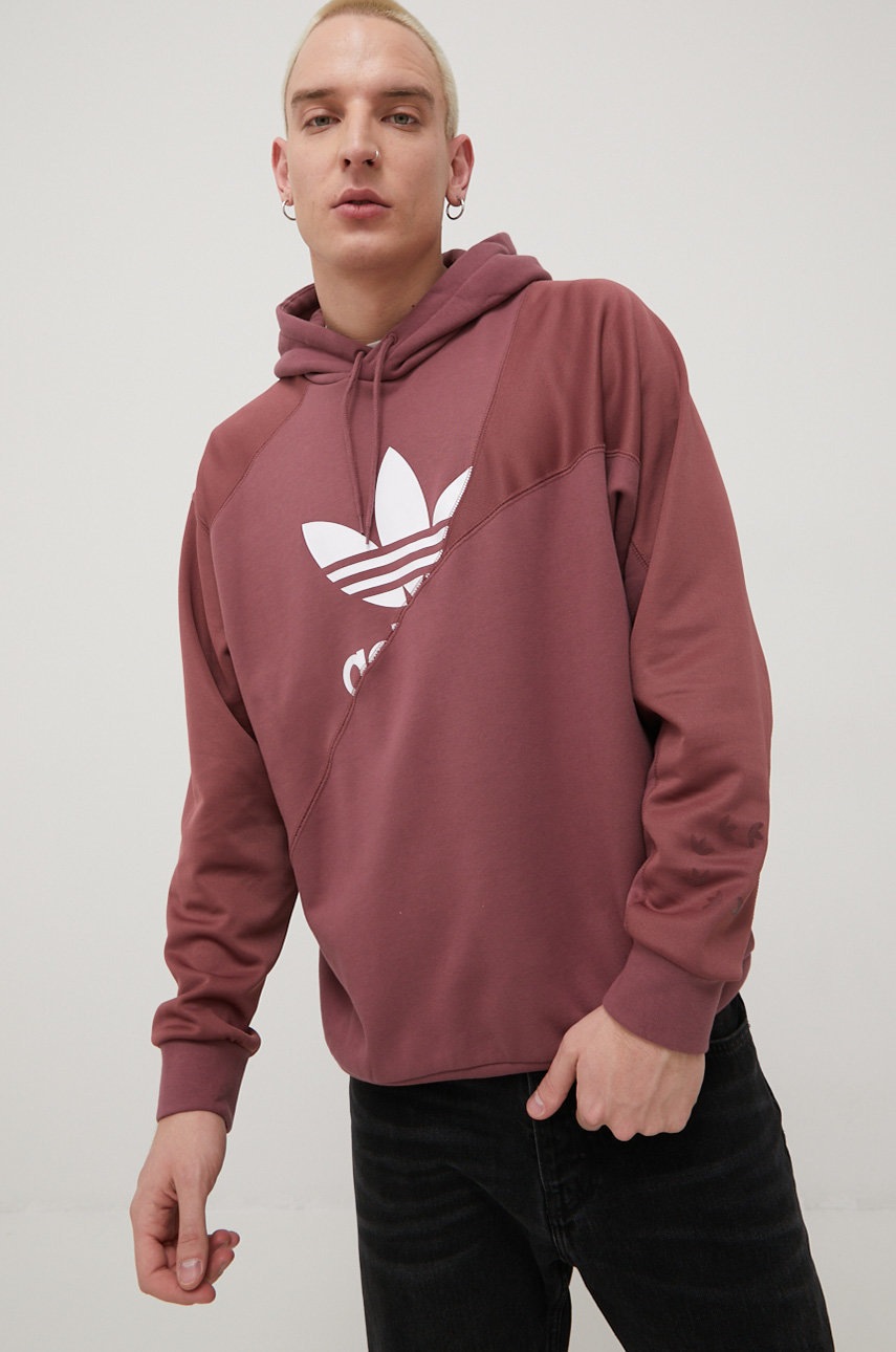 

Кофта adidas Originals Adicolor HC4505 чоловіча колір фіолетовий з принтом
