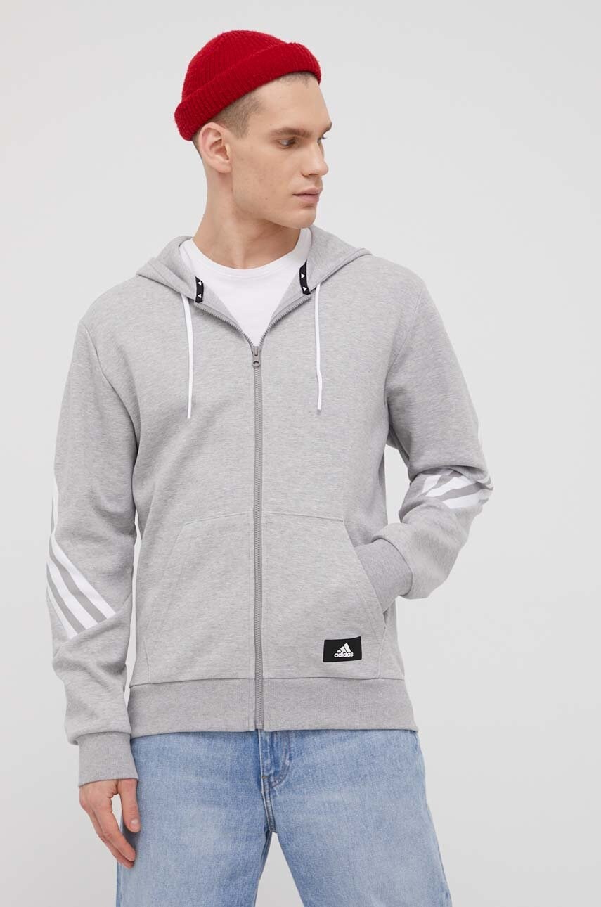 Adidas performance bluza barbati, culoarea gri, melanj