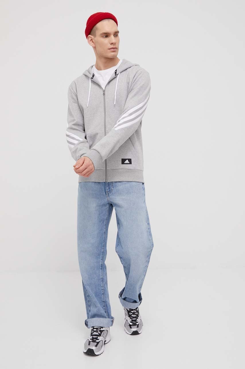 

Кофта adidas Performance HC5249 чоловіча колір сірий меланж