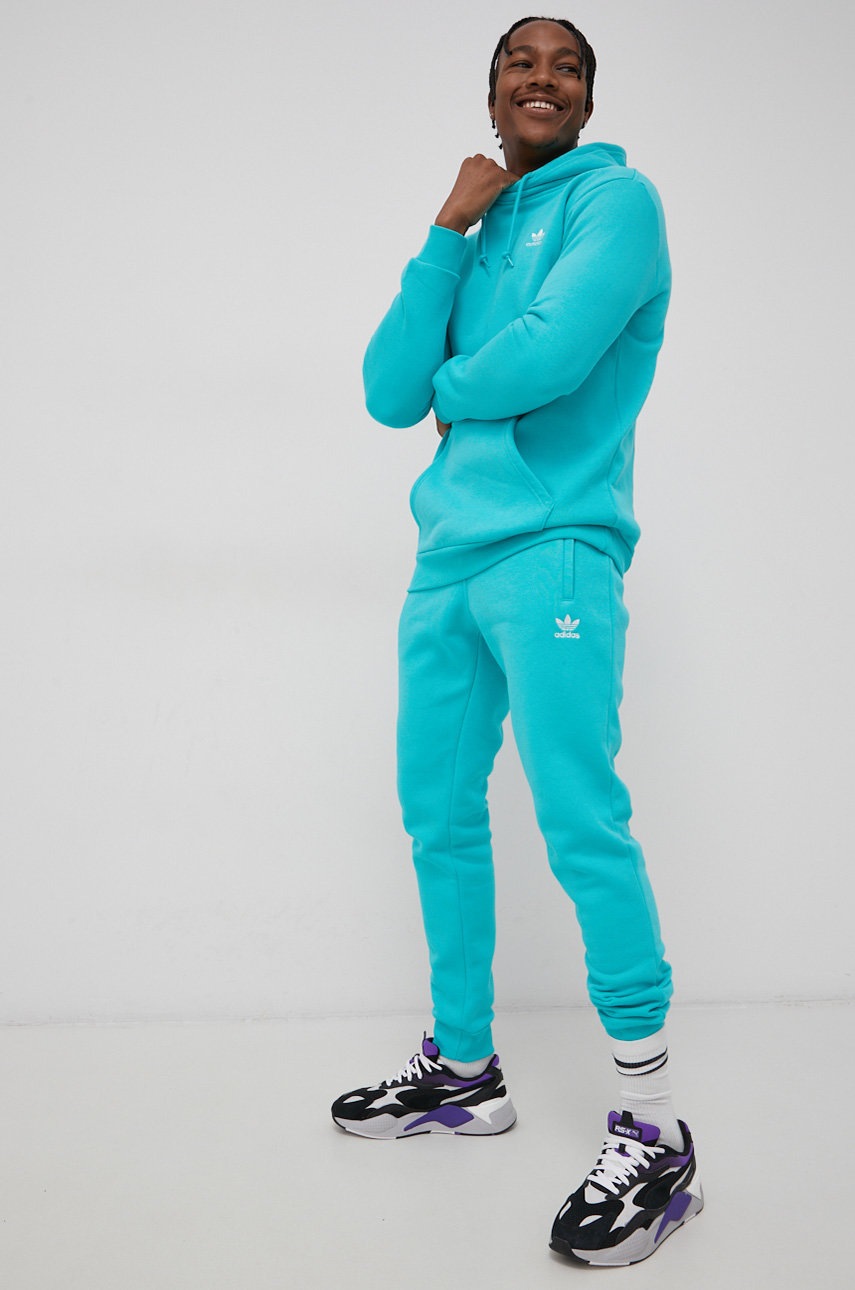 

Кофта adidas Originals HE9419 чоловіча колір бірюзовий гладка