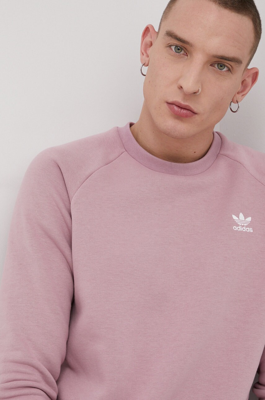 Adidas originals bluză he9430 bărbați, culoarea roz, cu imprimeu