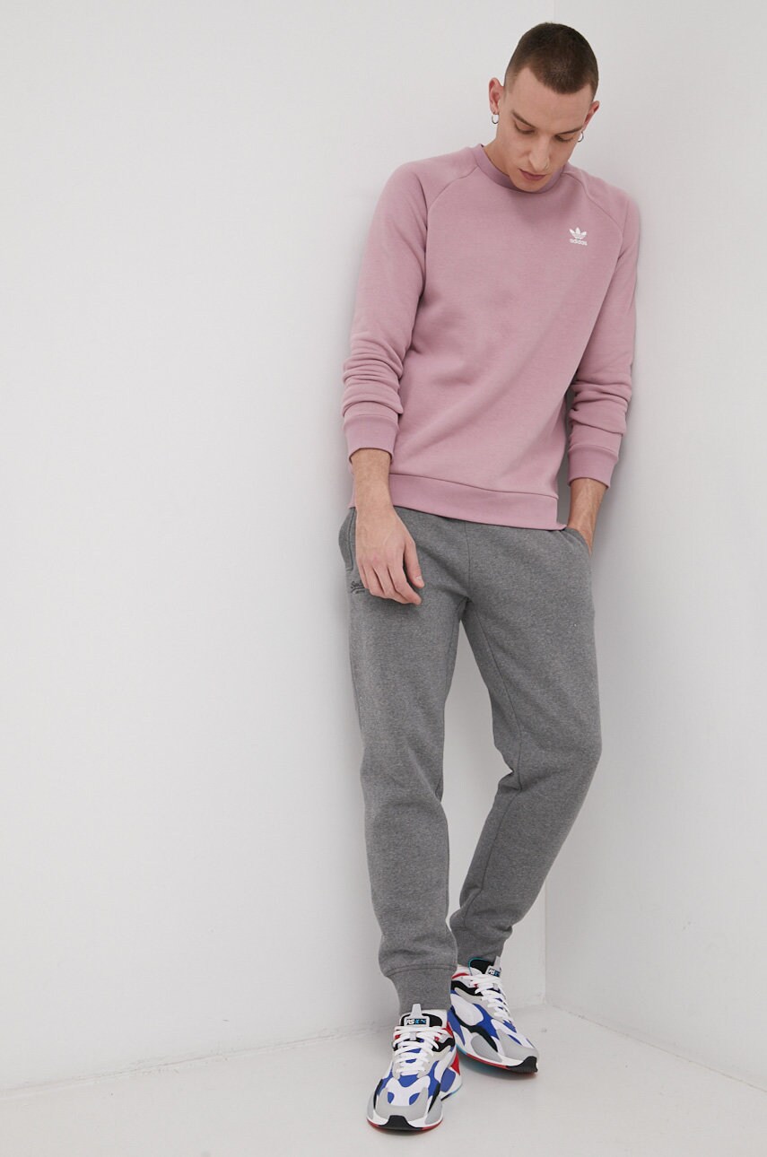 

Кофта adidas Originals мужская цвет розовый с аппликацией