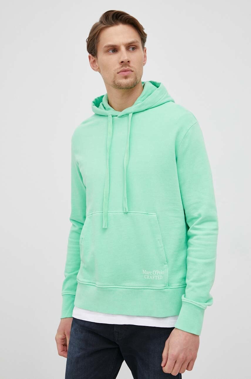 Marc o'polo hanorac de bumbac barbati, culoarea verde, cu imprimeu