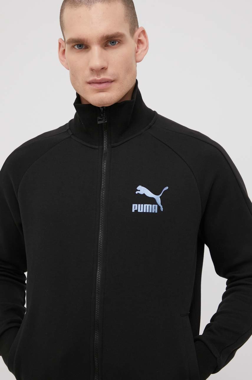 Puma bluza Iconic T7 Track męska kolor czarny z nadrukiem