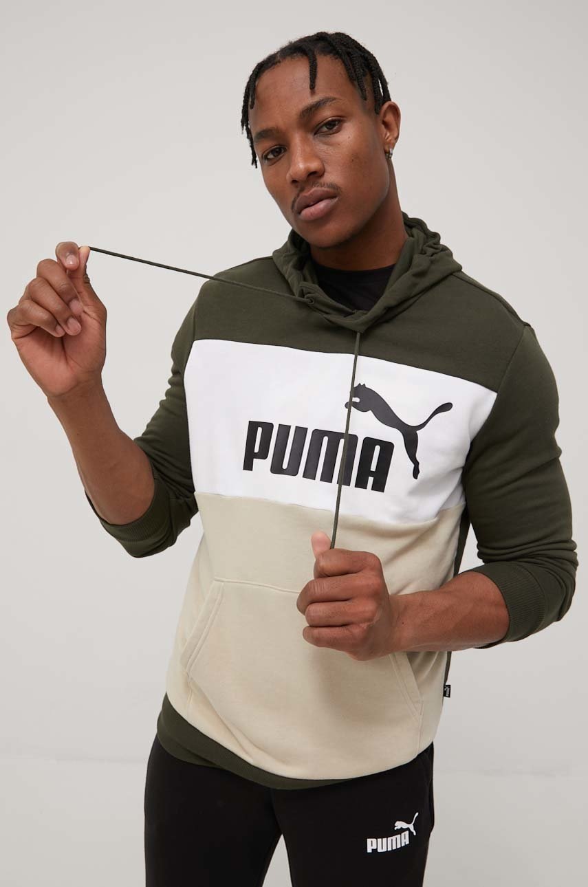 

Кофта Puma 848772 чоловіча колір зелений з принтом