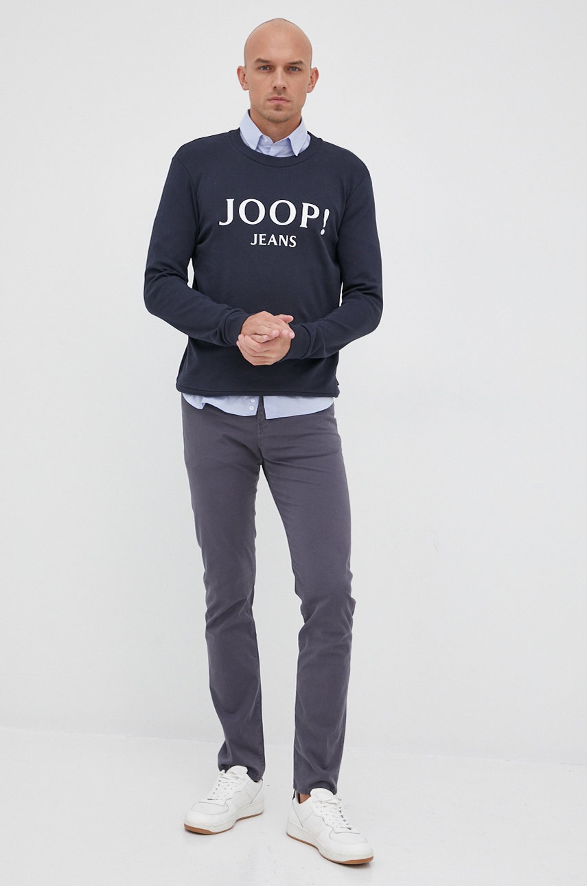 

Бавовняна кофта Joop! чоловіча колір синій з принтом