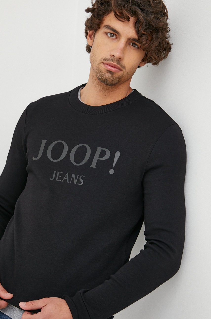 

Памучен суичър Joop! в черно с принт, Черен