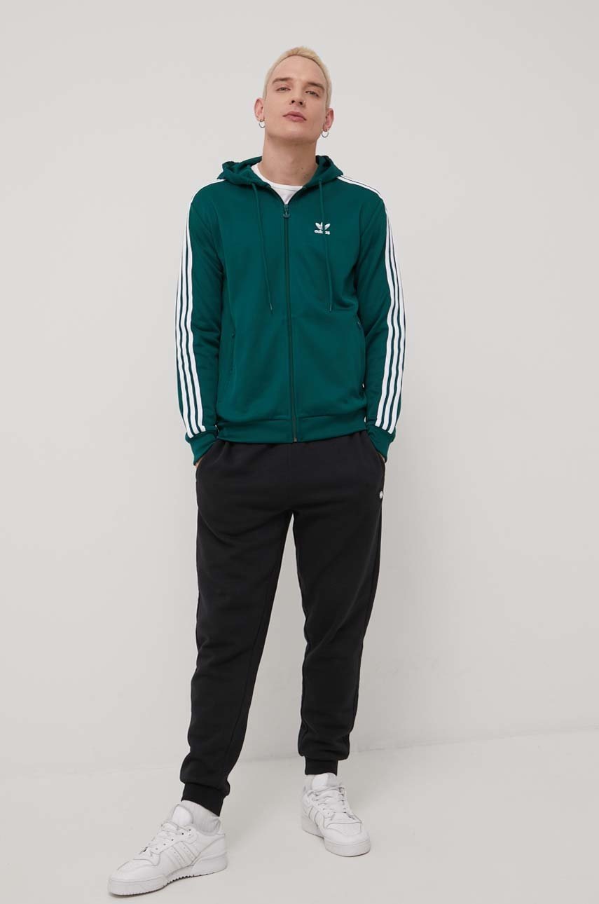 

Кофта adidas Originals Adicolor чоловіча колір зелений з аплікацією
