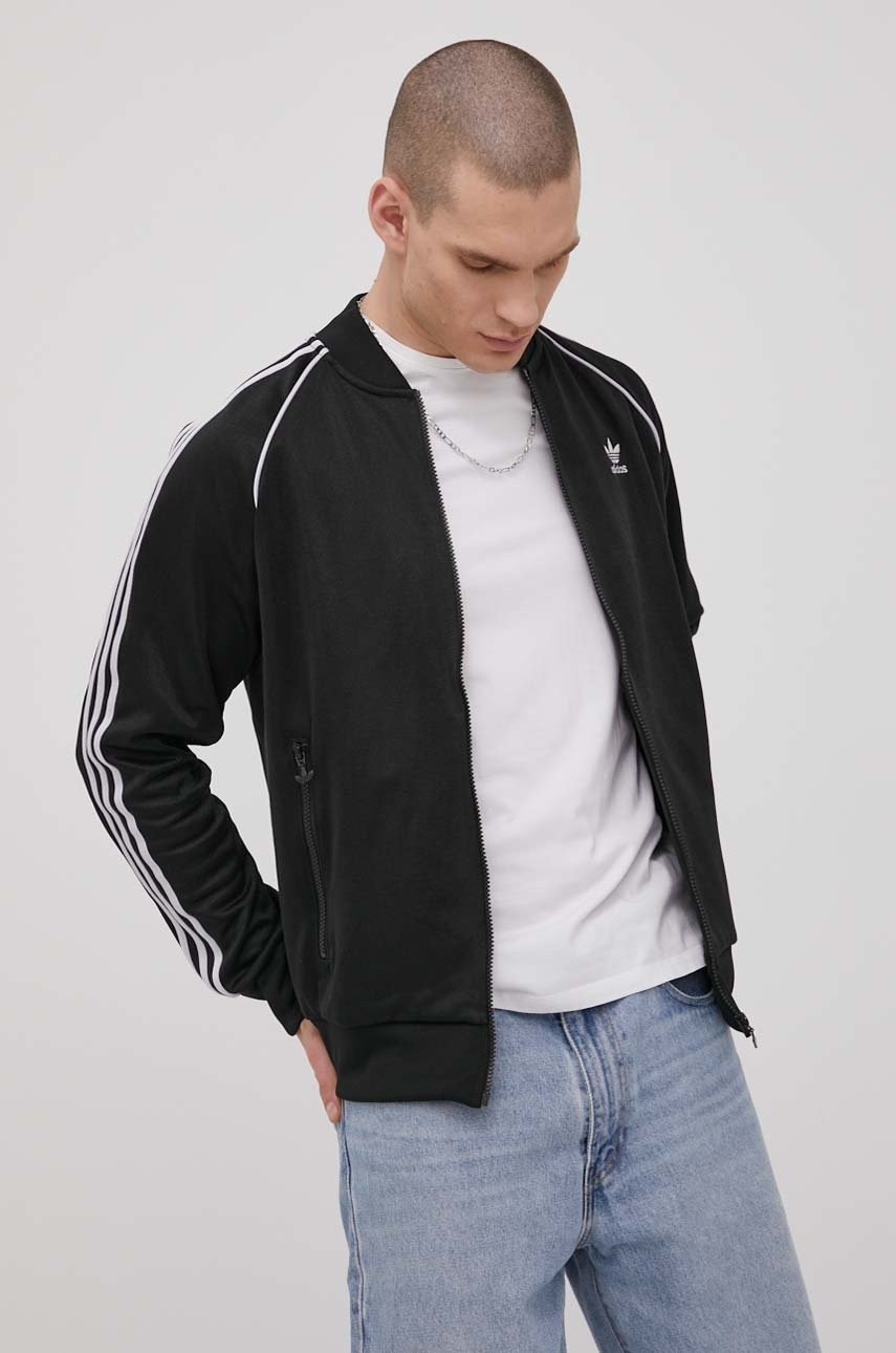 

Кофта adidas Originals Adicolor мужская цвет чёрный с аппликацией