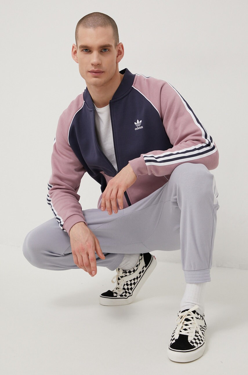 Adidas originals bluza barbati, culoarea roz, modelator