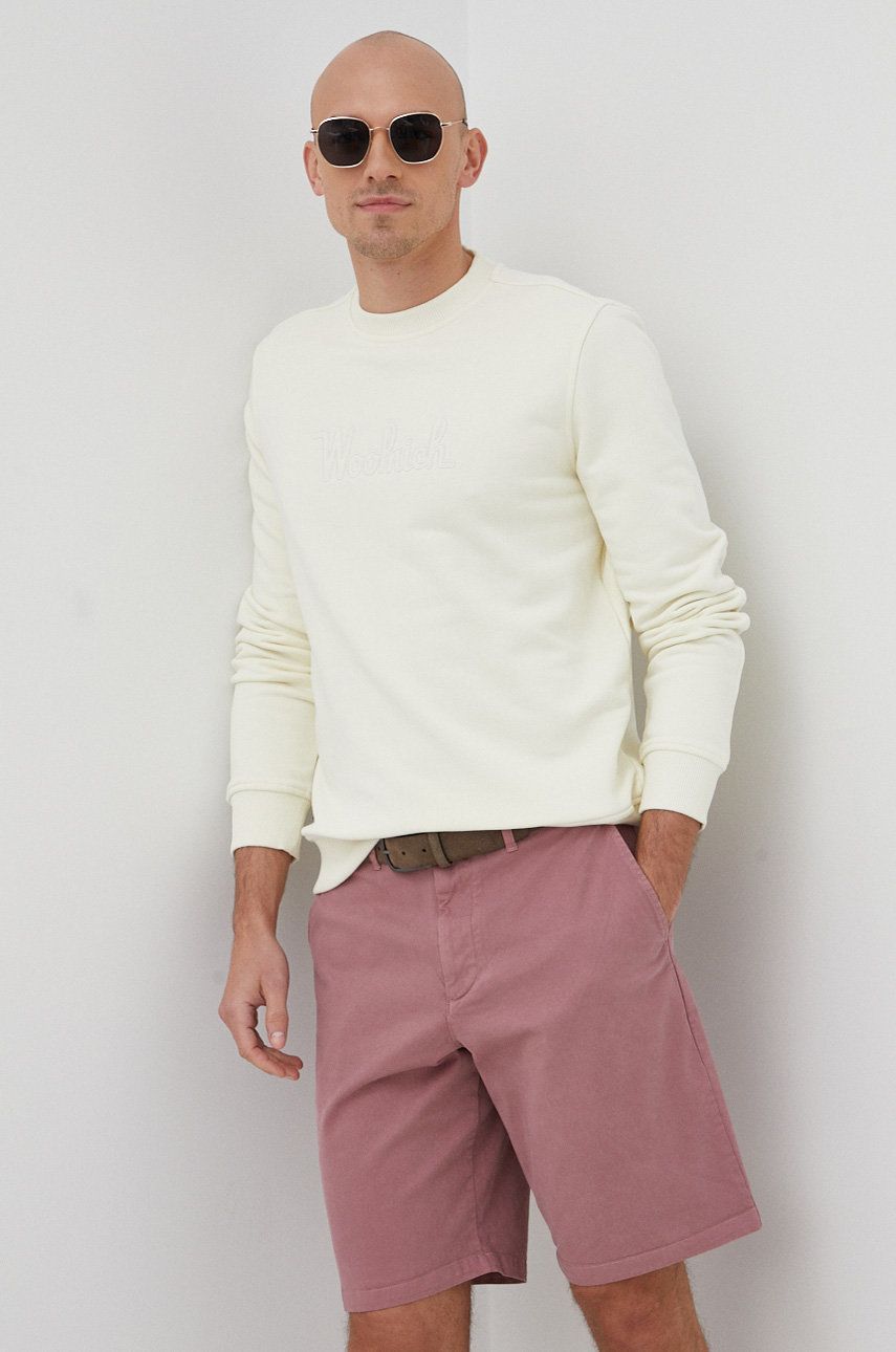 Woolrich bluza męska kolor beżowy gładka