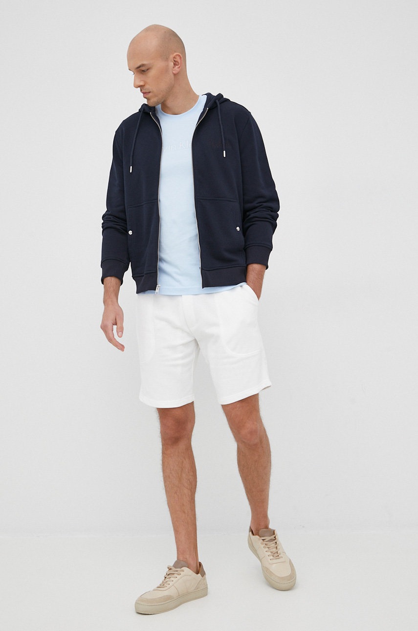 

Кофта Woolrich мужская цвет синий однотонная