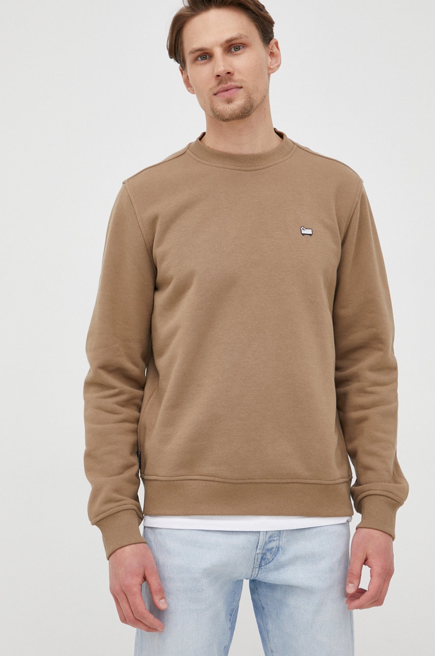 

Кофта Woolrich мужская цвет коричневый однотонная