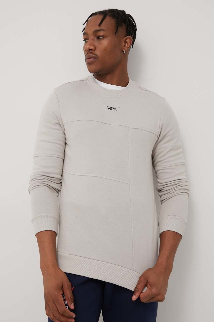 Reebok bluza barbati, culoarea gri, neted 2023 ❤️ Pret Super answear imagine noua 2022
