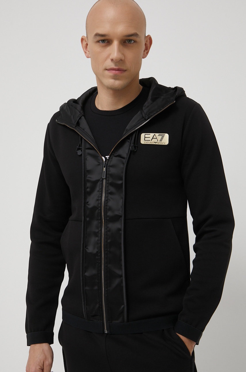 

Суичър EA7 Emporio Armani мъжка в черно с изчистен дизайн, Черен