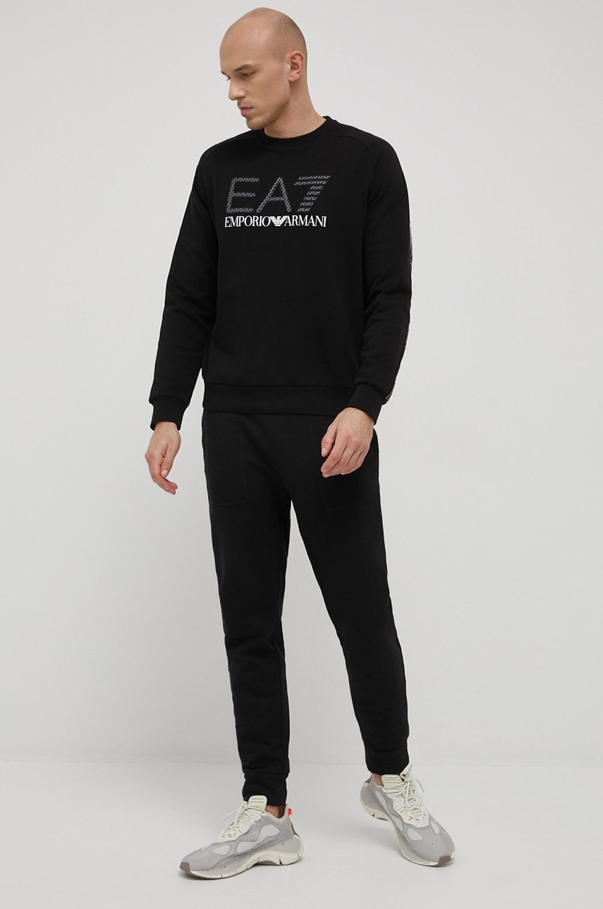 

Кофта EA7 Emporio Armani чоловіча колір чорний з принтом