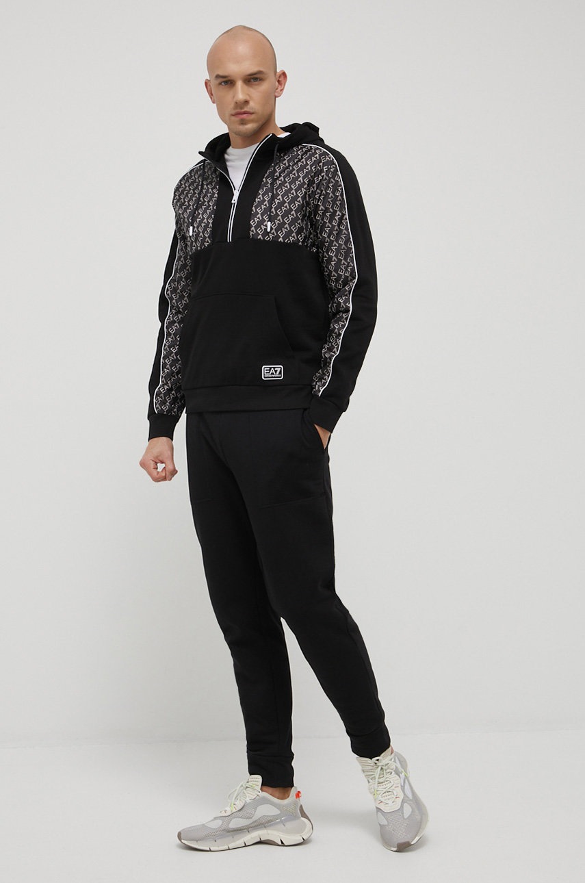 

Кофта EA7 Emporio Armani чоловіча колір чорний візерунок