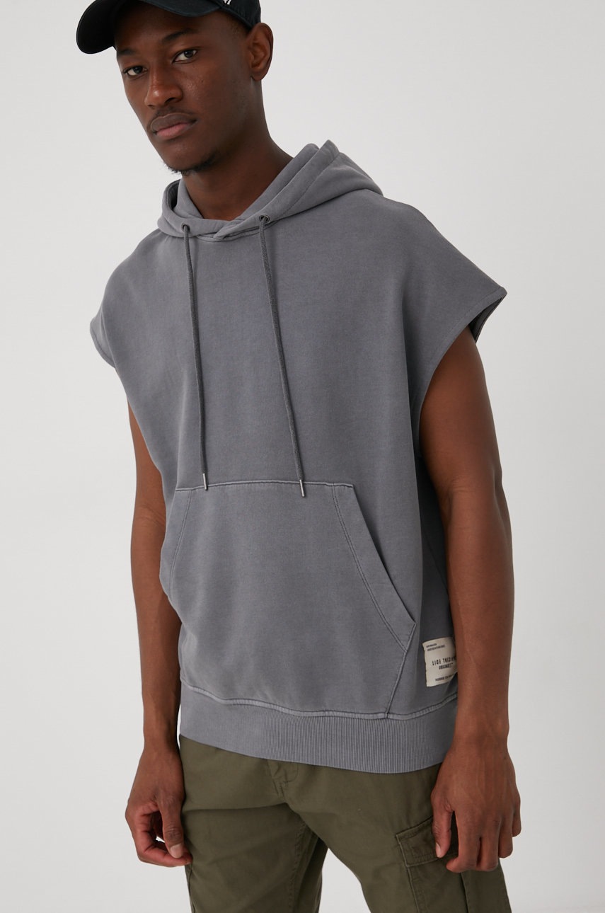 

Памучен елек Jack & Jones в сиво с изчистен дизайн, Сив