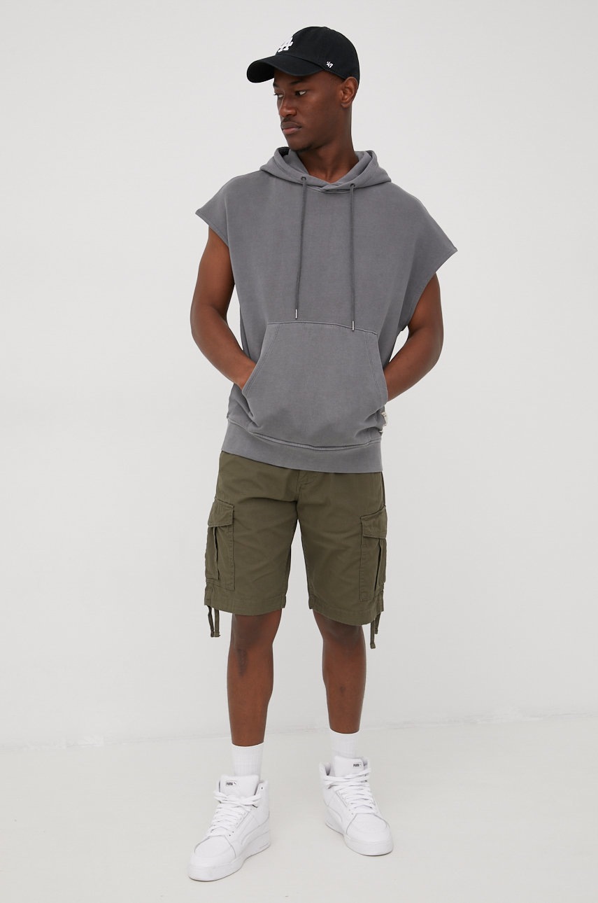 

Бавовняна жилетка Jack & Jones чоловіча колір сірий однотонна