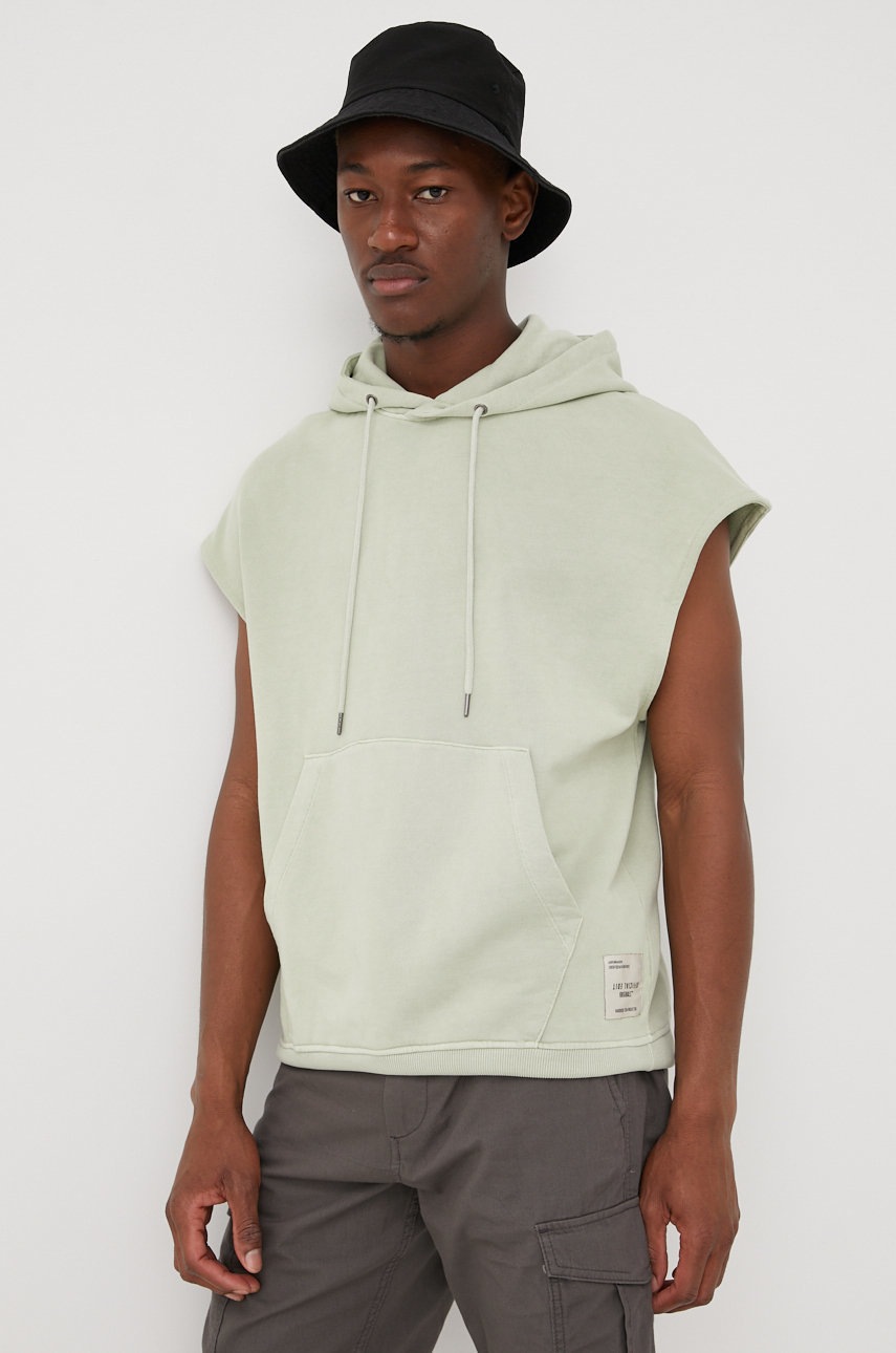 

Бавовняна жилетка Jack & Jones чоловіча колір зелений однотонна