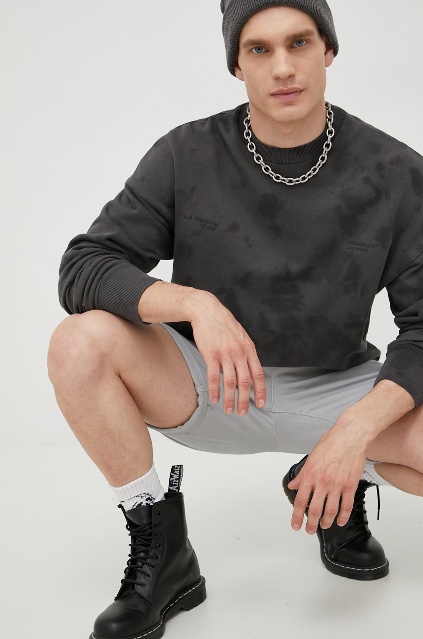

Памучен суичър Jack & Jones в сиво с десен, Сив