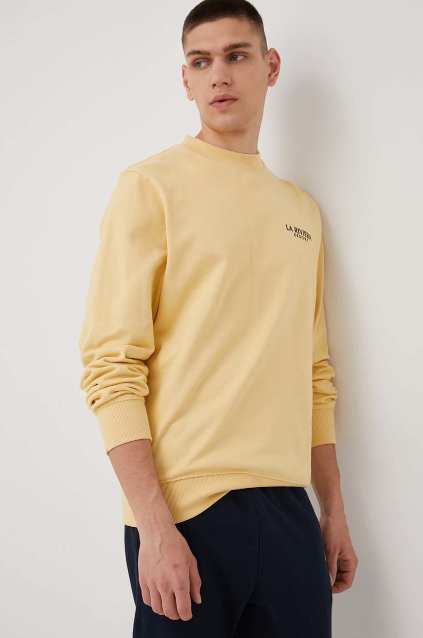 

Хлопковая кофта Jack & Jones мужская цвет бежевый с аппликацией